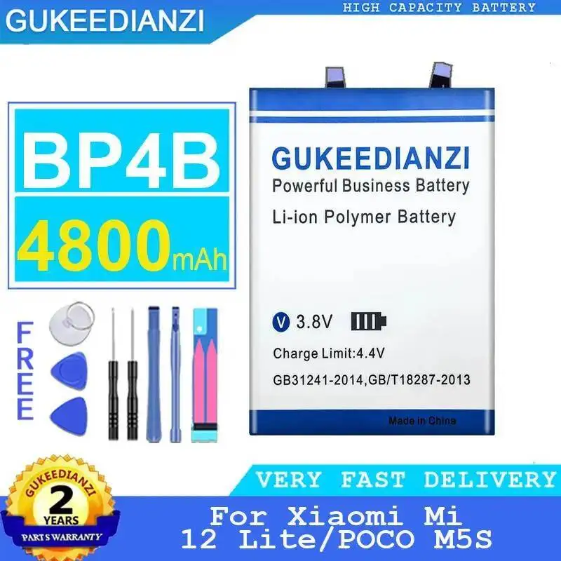 Batería de teléfono móvil BP4B de repuesto Premium de 4800Mah para Xiaomi MI 12 Lite Poco M5S