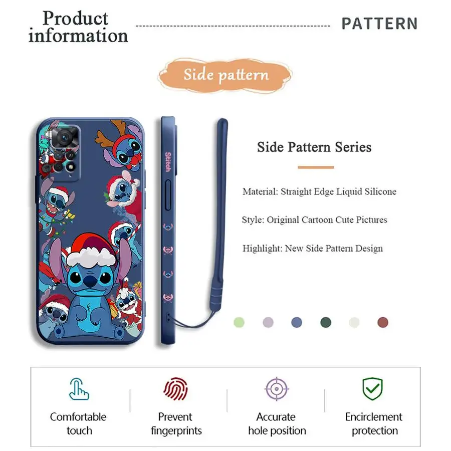 Funda de teléfono de Feliz Navidad de Disney Stitch para Xiaomi Redmi Note 13, 12 Pro Plus, 7, 10, 12S, 11S, 11 Pro, 5G, 8, 9, 10 Pro, 9S, 9T, 10T - imagen 4