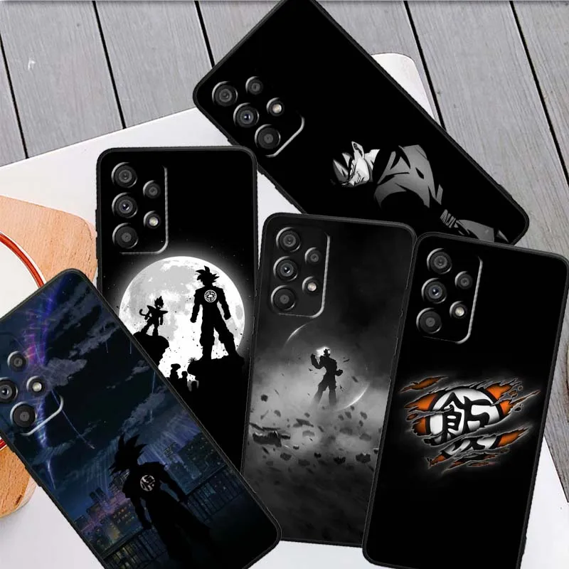 D-Dragon Ball Cool Son Goku para Samsung Galaxy A73 A72 A55 A54 A53 A52 A35 A34 A33 A32 A15 A14 5G funda de teléfono negra