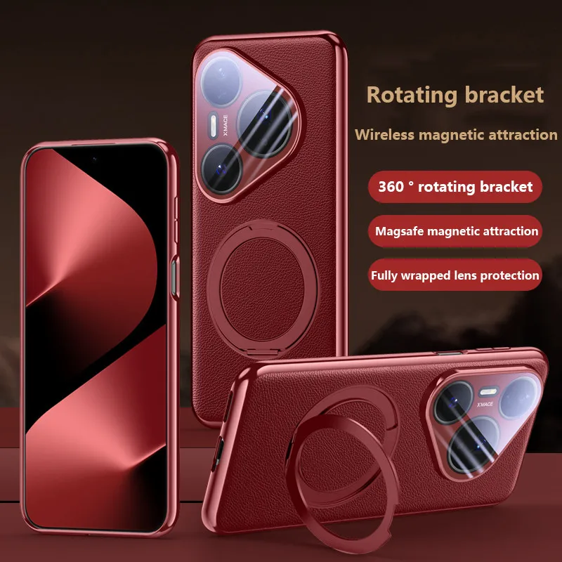 360 °   Funda con soporte de rotación para Huawei Pura 80 Ultra 80Pro 80 Pro Plus 80Pro + 5G, cubierta protectora magnética con soporte de anillo - imagen 2