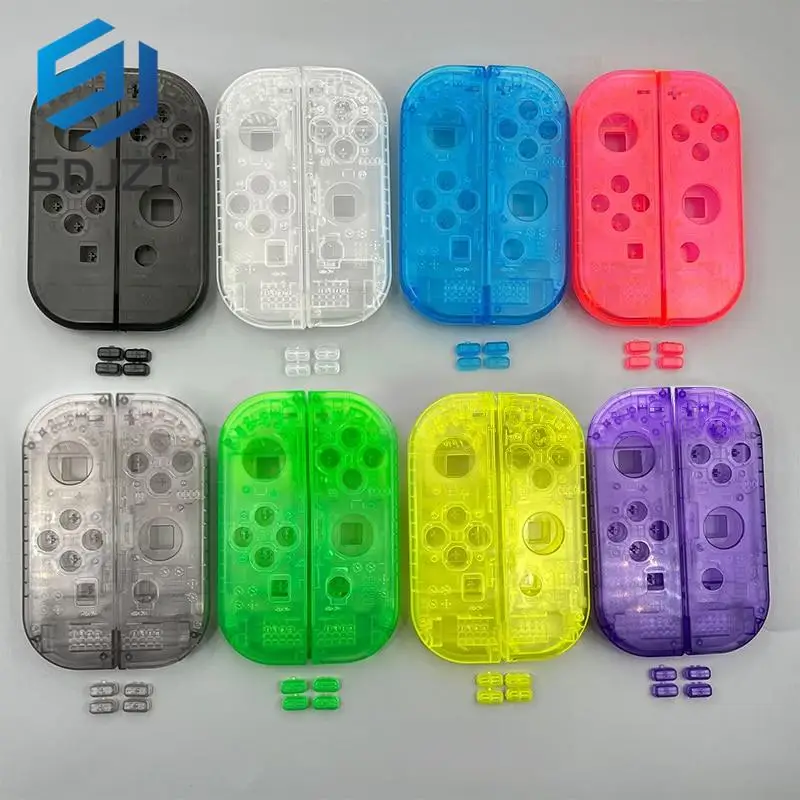 Cubierta de carcasa transparente de repuesto, botones SL SR para controlador Joy Con de Nintendo Switch NS
