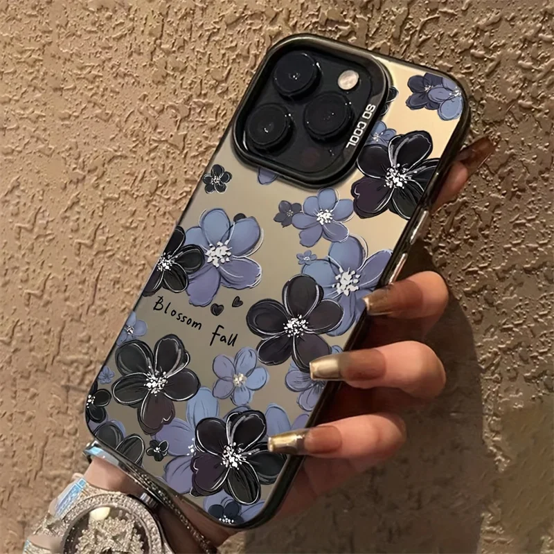 Funda de teléfono con estampado de flores moradas florecientes con láser para Xiaomi 15 fundas Xiaomi 14T Pro 13 12 11 Lite 5G 14 13T 12T cubierta a prueba de golpes - imagen 3