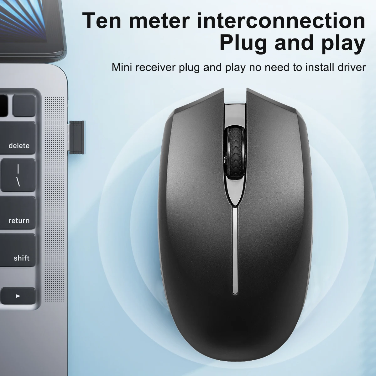 Ratón óptico inalámbrico recargable con retroiluminación LED, Mouse ergonómico portátil para oficina, PC, Gamer, ordenador portátil, Macbook, 2,4G - imagen 3