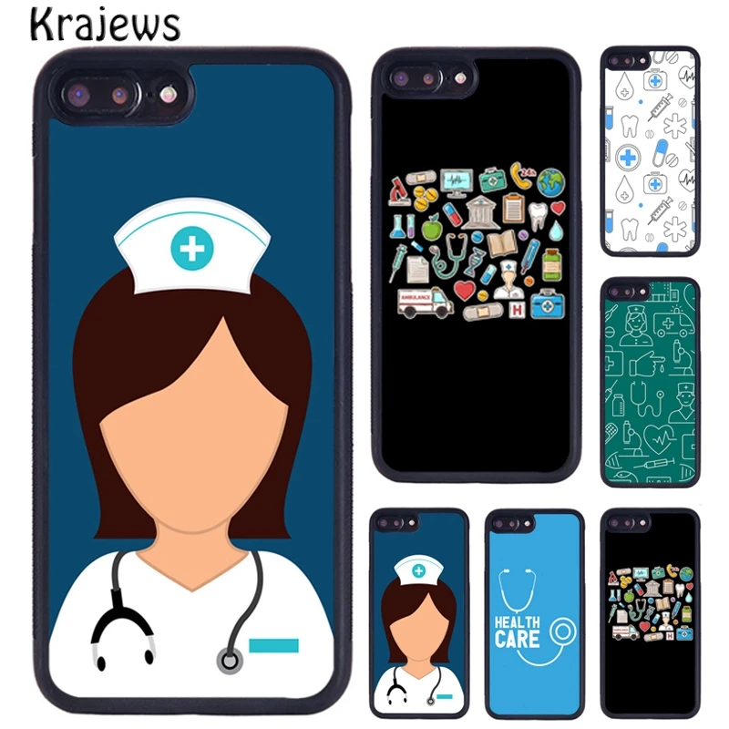 Krajews-funda de teléfono con jeringa de enfermera, latido del corazón, medicina, para iPhone 17 Air 16 15 14 plus 11 12 13 Pro Max