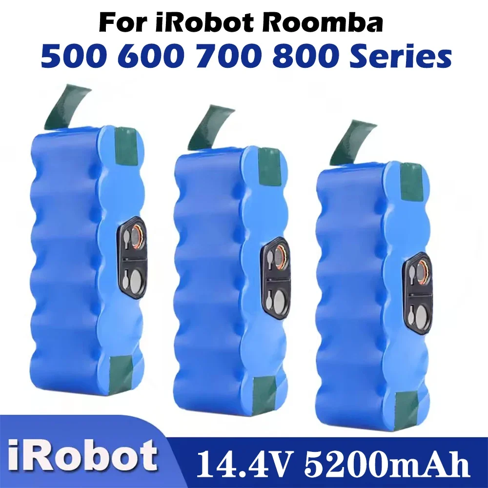 Batería de iones de litio de 14,4 V y 5000mAh para iRobot Roomba 500 600 700 800 Series 510 530 550 560 580 620 630 650 760 batería de aspiradora