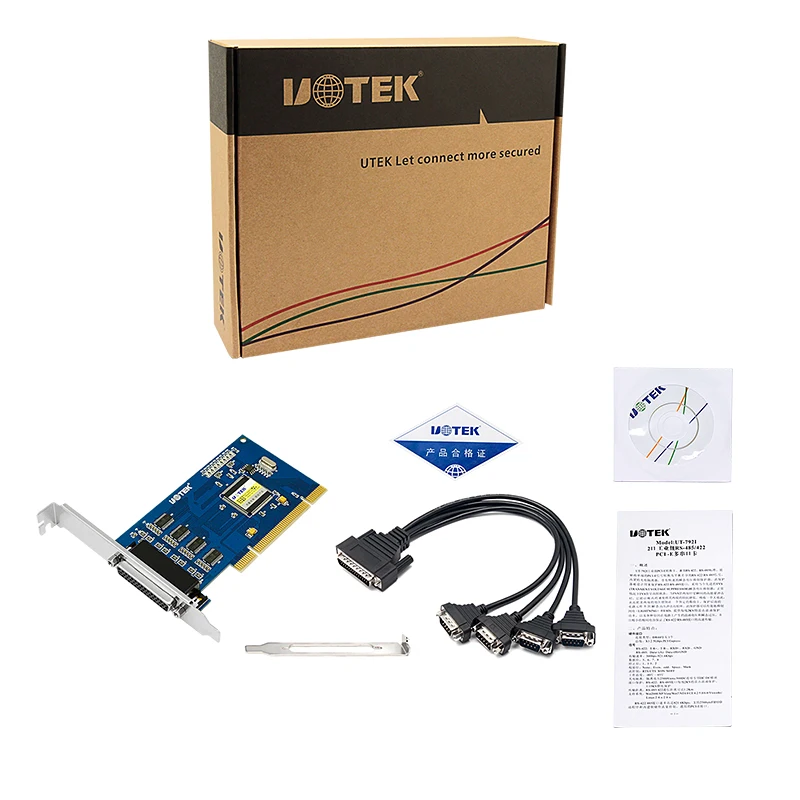 UOTEK-Tarjeta Serial PCI a RS-232, convertidor de expansión DR44 de alta velocidad, 4 puertos, RS232, adaptador de Grado Industrial, UT-754 - imagen 5