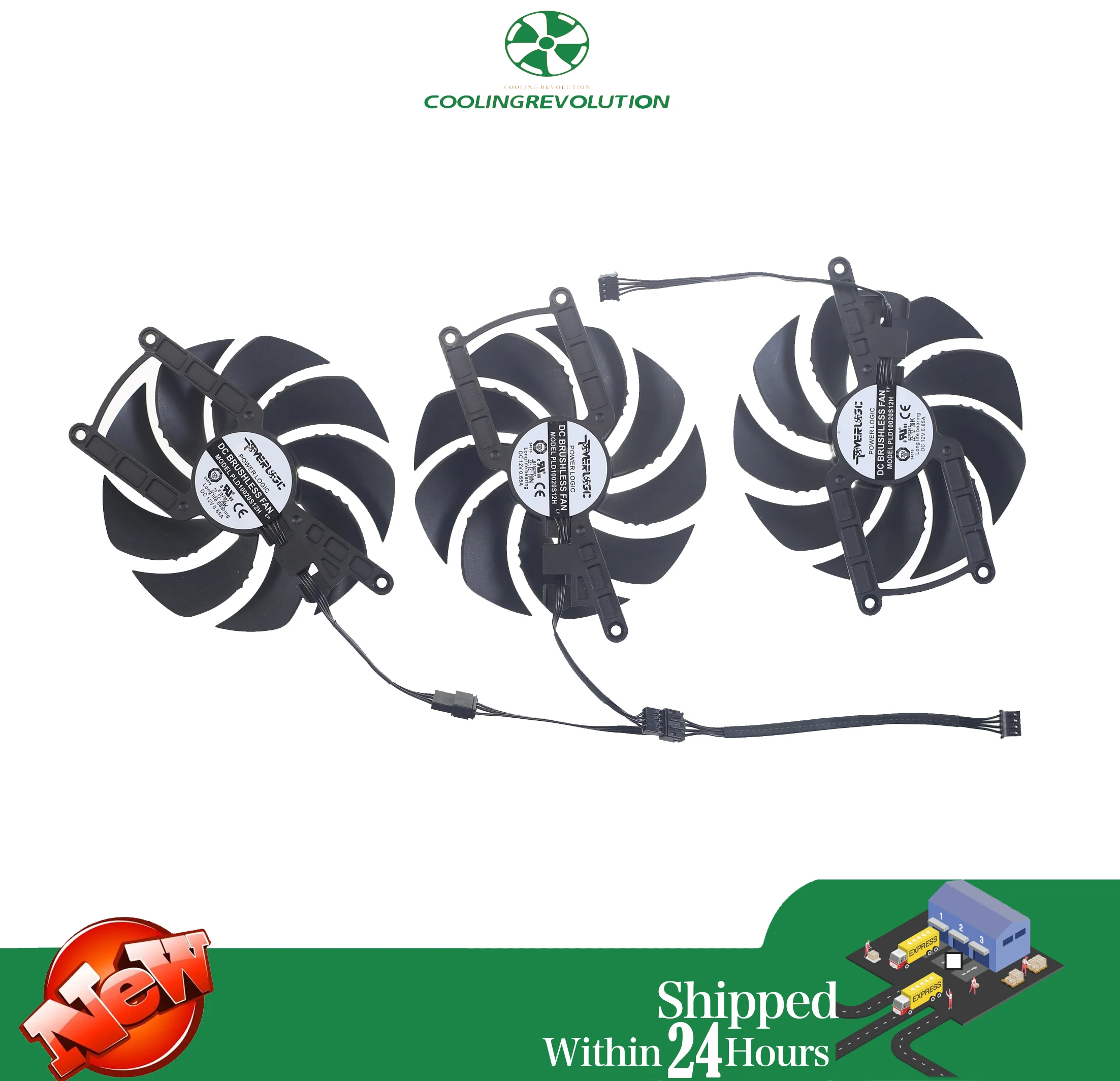 Ventilador de tarjeta gráfica para GAMING Gigabyte Radeon RX 7900 XTX, 95MM, PLD10020S12H, DC12V, 0.65A, 4 pines - imagen 3