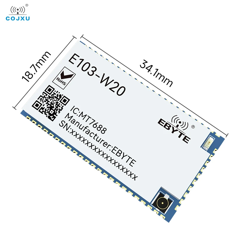 Módulo de enrutamiento inalámbrico de puerto serie MT7688AN a Wifi COJXU E103-W20(7688) compatible con módulo SMD de tamaño pequeño Openwrt SPI UART - imagen 2