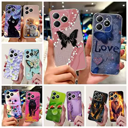 Para Realme Note 60 60X funda de lujo pintada con mariposa funda de teléfono suave y delgada para Realme Note 60X Note60 Note60X Fundas parachoques
