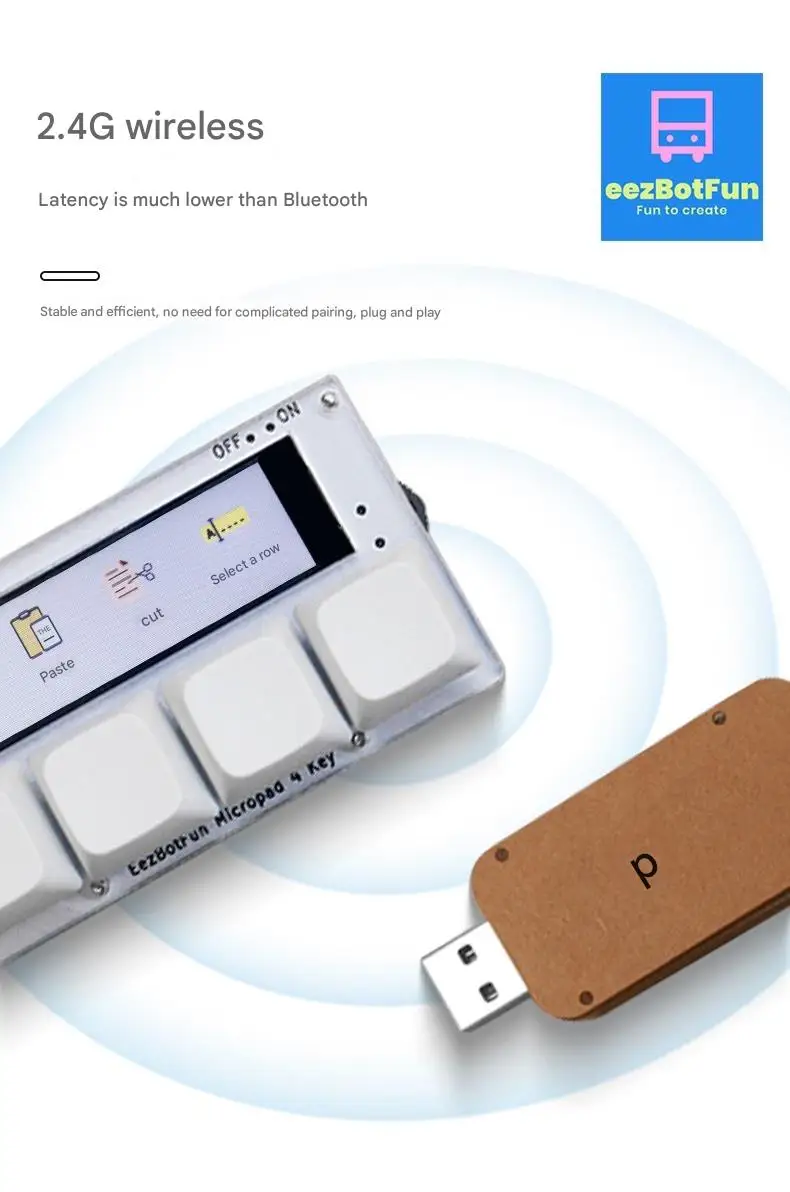 Micropad 4 teclas: teclado macro programable inalámbrico con pantalla a color, plataforma de transmisión, teclas de acceso, soporte antitrampicar para juegos para ventana - imagen 4