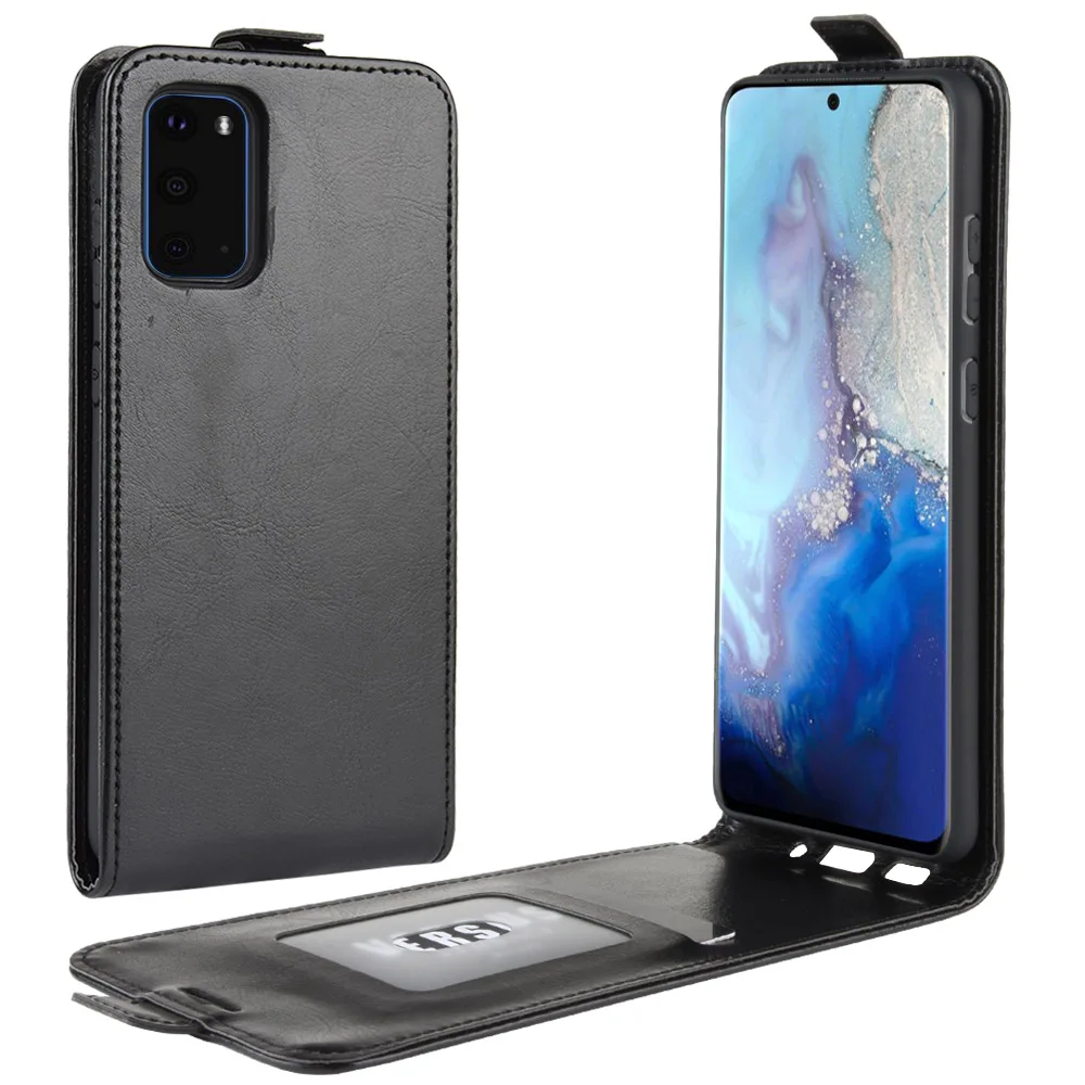Para Samsung S22 Funda de cuero con tapa Ultra Vertical para Samsung S21 S22 Plus S20 FE S10 S9 S8 Plus soporte tipo billetera bolsa para teléfono arriba y abajo - imagen 3
