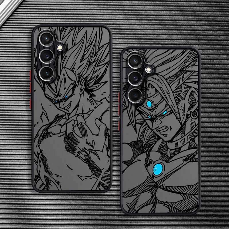 D-Dragon Ball Goku Vegeta Art Cover para Samsung Galaxy S25 S24 S23 S22 FE Plus Ultra 5G funda de teléfono translúcida esmerilada - imagen 2