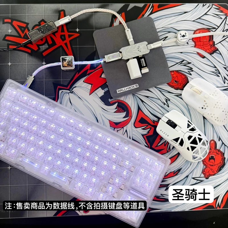 Winshop Cable de teclado mecánico Separable 1 a 2 8K Tipo C Puerto USB Computadora de escritorio Teclado para juegos Cable de datos Profesional - imagen 2