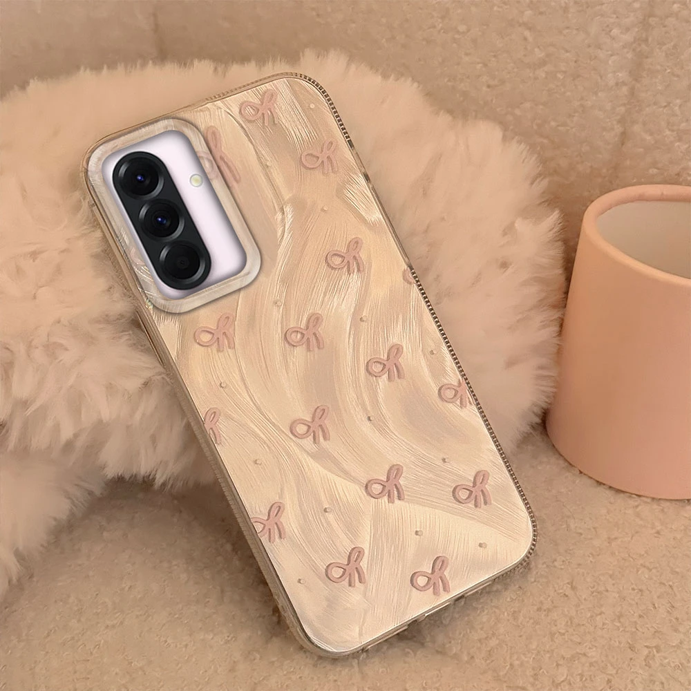 Funda Samsung Galaxy A55/A56 de silicona con lazo plateado vintage - imagen 4