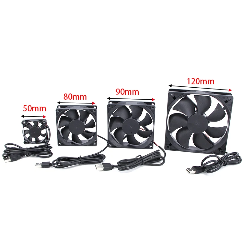 Ventilador de refrigeración sin escobillas de 5V, ventilador USB, Enfriador de caja de ordenador, radiador de CPU PBT impregnado por aceite, ventilador USB, dispositivos USB para PC - imagen 2