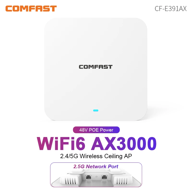 Comfast-repetidor WiFi de 3000Mbps, punto de acceso montado en la pared, 2,4G/5,8 Ghz, punto de acceso Wifi, enrutamiento de malla, AP inalámbrico para techo interior - imagen 2