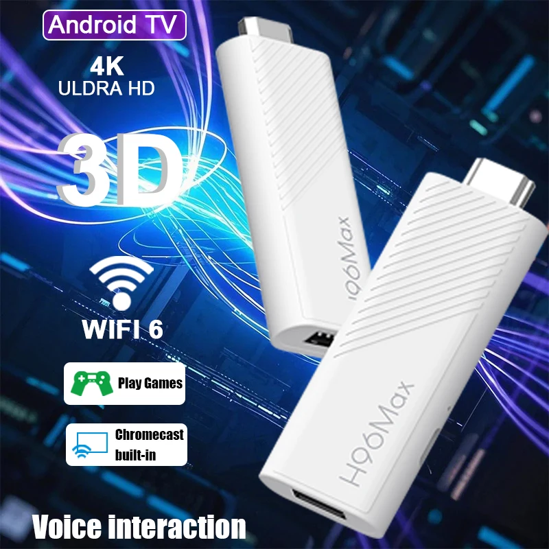 H96 MAX H313 Smart TV Stick Android 14 2GB 8GB 16GB Wifi6 BT 4K HD TV Box Google Voice Media Player AV1 decodificador