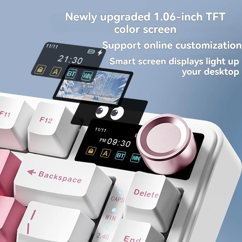 Teclado mecánico trimododo YUNZII B75Promax, estructura de junta RGB de intercambio en caliente personalizada a través de teclado mecánico ergonómico para juegos y oficina - imagen 5