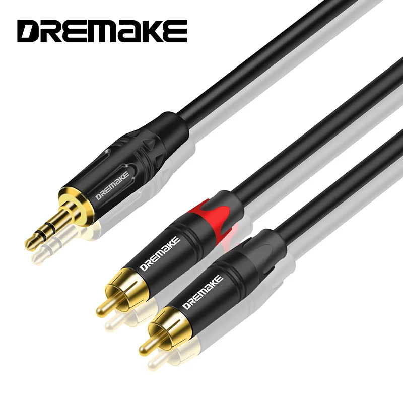Cable de Audio RCA estéreo chapado en oro, divisor en Y TRS de 3,5mm a 2x3,5mm para PC, Smartphone, tableta, MP3, TV, DVD, amplificador de altavoz