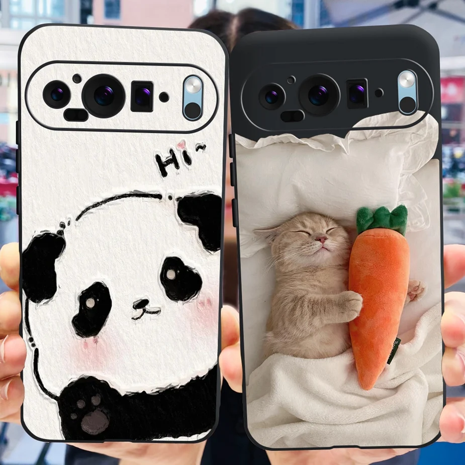 Funda de silicona suave con dibujos animados para Google Pixel 9 Pro, carcasa de teléfono con flores coloridas pintadas, parachoques - imagen 2