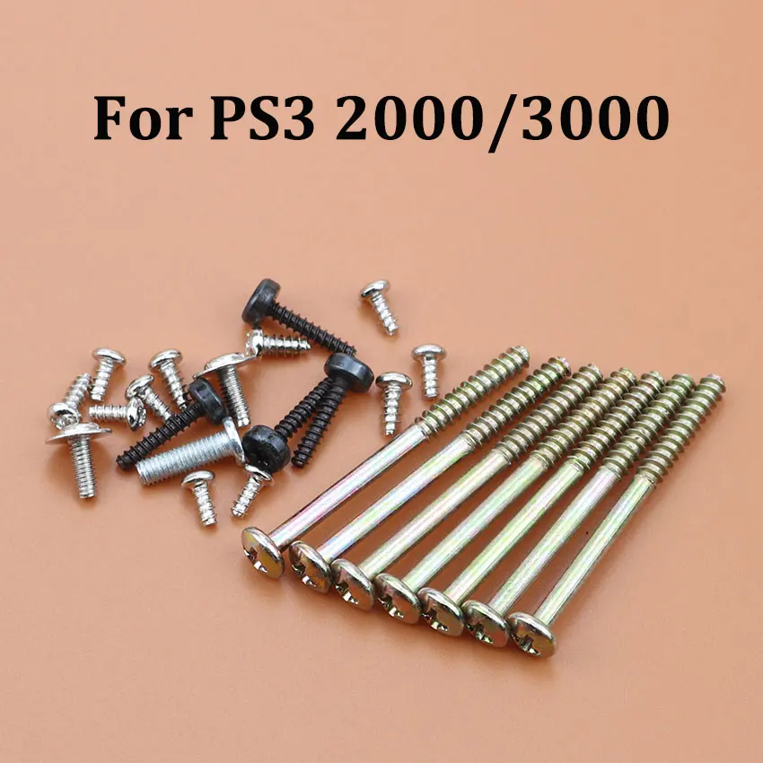 JCD para PS4 Slim tornillos Kit completo de tornillos cubierta de pies de goma de plástico negro para consola PS3 Slim 2000 3000 4000 PS2 70000 - imagen 3