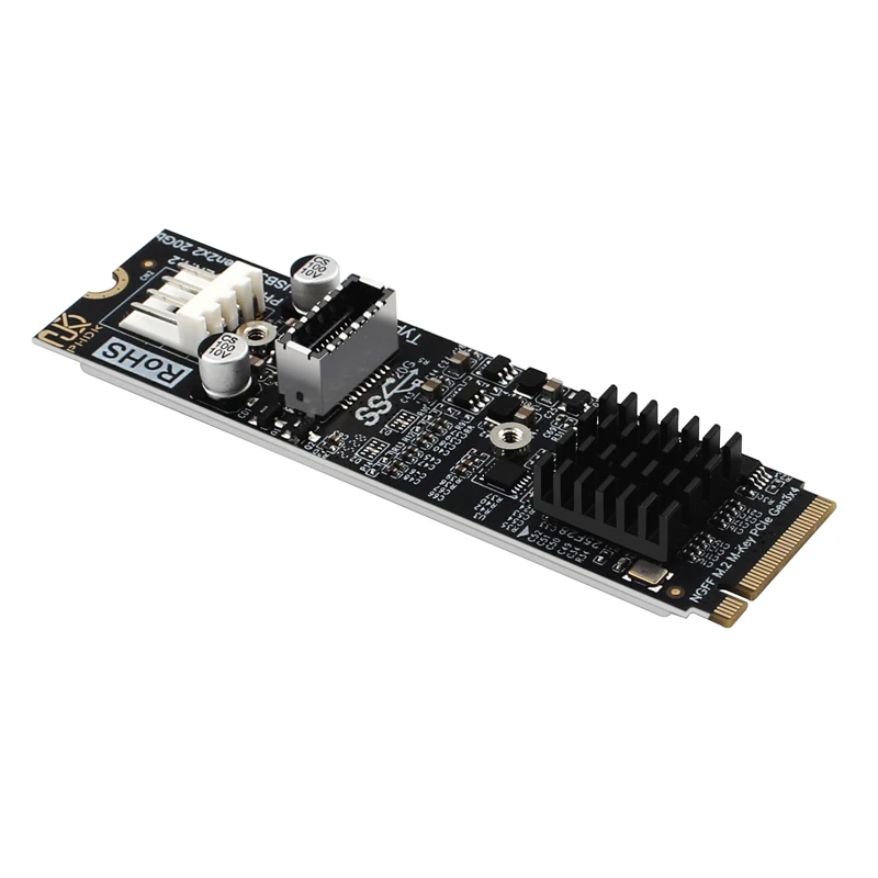 NIEUWE M.2 naar TYPE-E Adapter 20Gbps Hoge Snelheid M2 PCIE NVME naar TYPE E Uitbreidingskaart Riser Type E voor Voorpanel USB-C voor Desktop - imagen 4