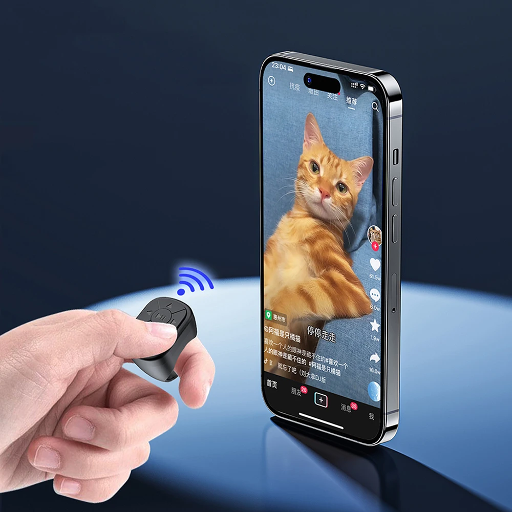 Portátil Blutooth 5,3 Control remoto desplazamiento dedo Tiktoks teléfono móvil remoto Selfie Video Control remoto controlador de cámara - imagen 2