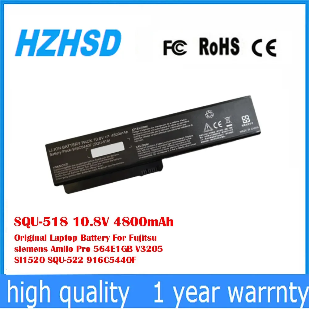 SQU-518 10,8 V 4800mAh batería Original del ordenador portátil para Fujitsu siemens Amilo Pro 564E1GB V3205 SI1520 SQU-522 916C5440F