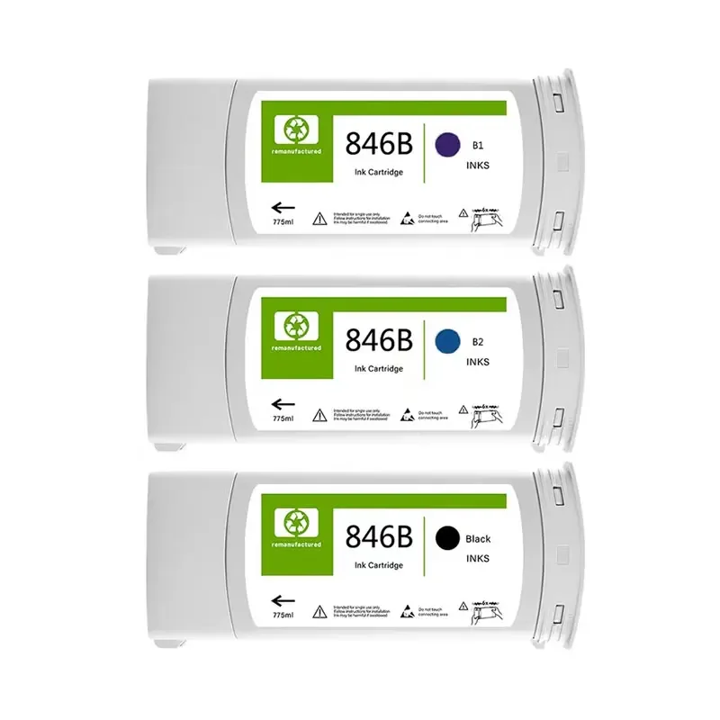 Juego de cartuchos de tinta compatibles con cuatro colores 846B: diseñado para impresora de gran formato HP PageWide XL 8000 - imagen 4