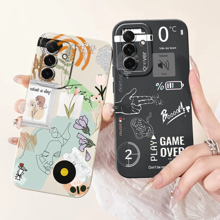 Para Samsung Galaxy A56 funda A16 A26 A36 arte de lujo pintado cubierta suave TPU funda de teléfono para Samsung A56 A 16 26 Galaxy A36 5G Shell - imagen 2