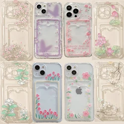 Funda OPPO Reno 13F con tarjetero y estampado floral