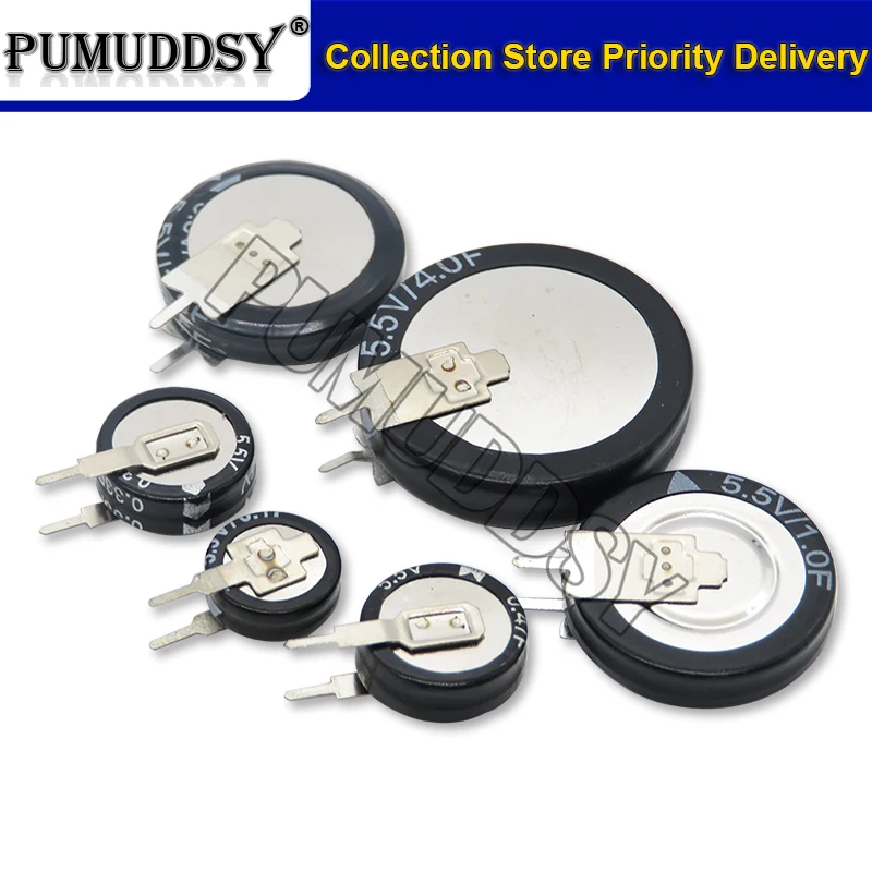 Supercondensador de Farad de botón tipo C, 5,5 V, 0,1f, 0,22f, 0,33f, 0,47f, 1F, 1,5f, 4,0f - imagen 2