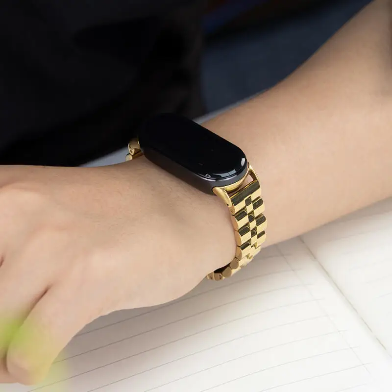 Correa de acero inoxidable para Xiaomi Mi Band 8/9, accesorios de pulsera para reloj inteligente Xiaomi Mi Band 8/9, correa reemplazable de Metal - imagen 3