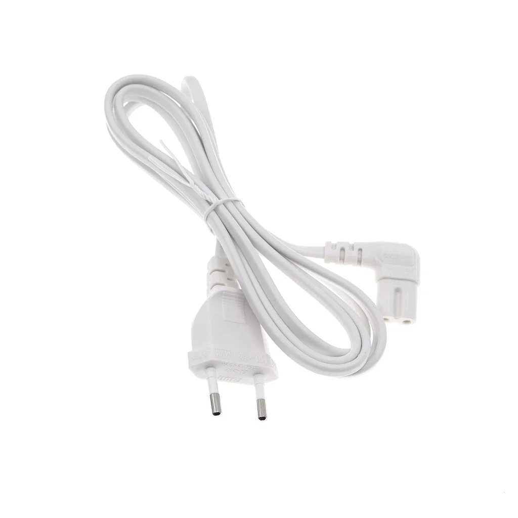 Euporean UE enchufe de 2 clavijas a IEC320 C7 figura 8 adaptador de ángulo Cable de extensión de alimentación para Samsung Philips Sony LED TV - imagen 5