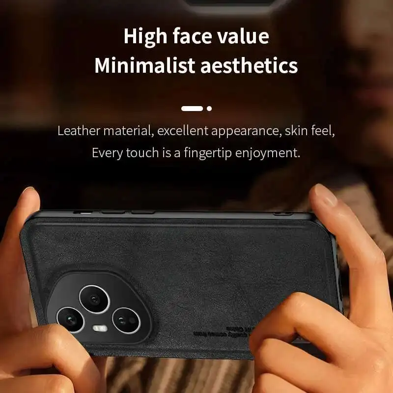 Funda para Honor 400 Pro 400Lite, cubierta protectora de lente magnética de cuero de lujo con luz Retro para Huawei Honor 400 Pro 400Pro - imagen 5