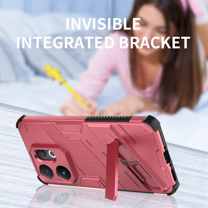 Funda de teléfono con soporte Punk para vivo V60, Funda dura anticaída para vivo V60 5G Global чехол, Funda trasera para vivo V60 - imagen 5