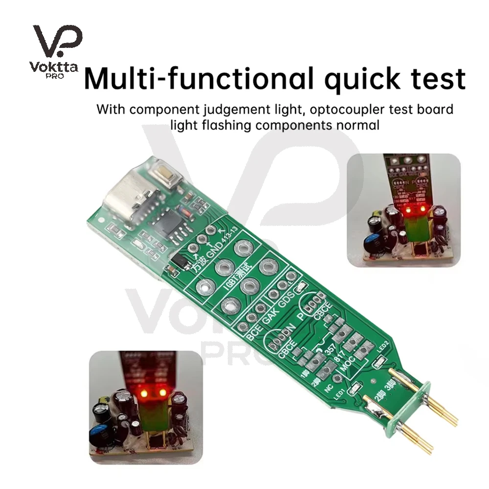 Probador optoacoplador multifuncional de 5V, herramienta de detección rápida, probador de mantenimiento electrónico, multímetro, probador de transistores IGBT MOS