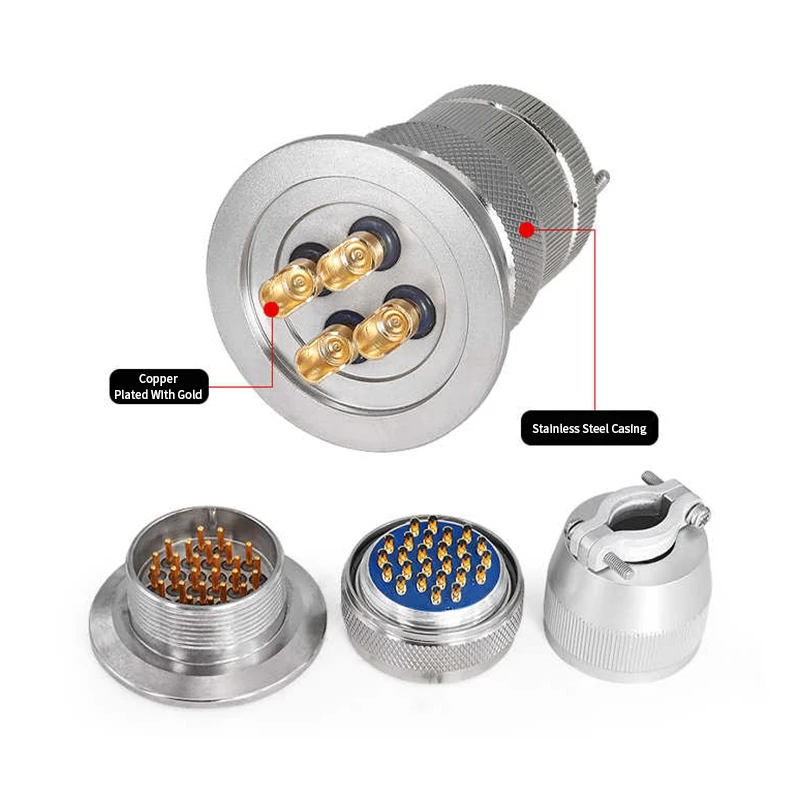 Enchufe de aviación de acero inoxidable KF25/40, conector sinterizado de vidrio al vacío resistente al agua, brida de sello de Gas, junta de instalación rápida - imagen 2