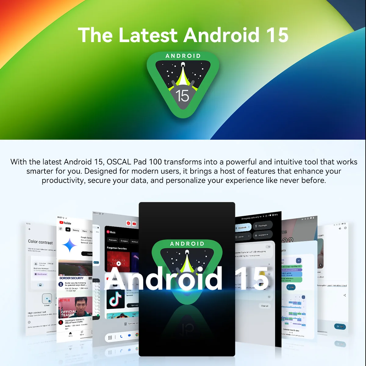 Blackview OSCAL PAD 100 Tablet 12 ''2K FHD+ Unisoc T615 36(12+24)GB RAM 256GB ROM 9000mAh Android 15 4G Tabletas PC - imagen 3
