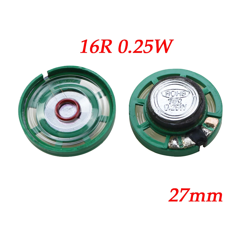 2 piezas 16 Ohm 0,25 W 0,5 W 16 Ohm timbre magnético externo altavoz de juguete 16R diámetro 21mm 23mm 27mm 29mm 36mm 40mm - imagen 5