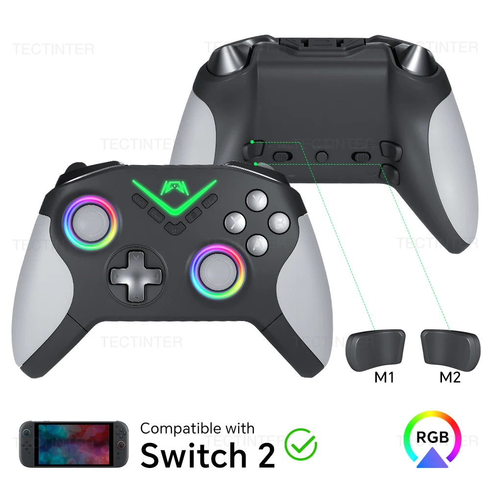 Mando inalámbrico Bluetooth para Nintendo Switch 2/PS4/PS3, controlador para controles de PC con Joystick de efecto Hall para Andriod/IOS - imagen 2