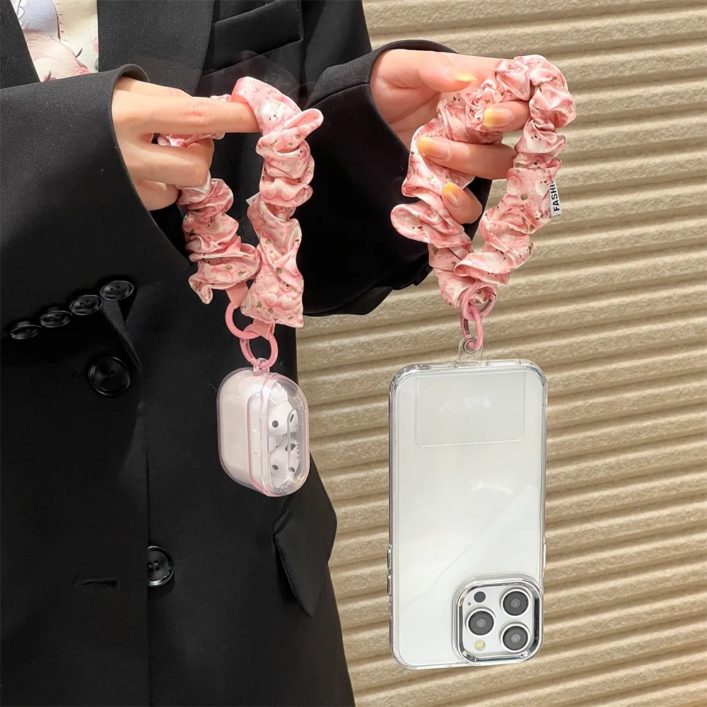 Correa de muñeca corta Universal, pulsera, cordón para teléfono móvil, lazo para el pelo con flor antipérdida, llavero, cuerda, accesorios para teléfono móvil - imagen 4