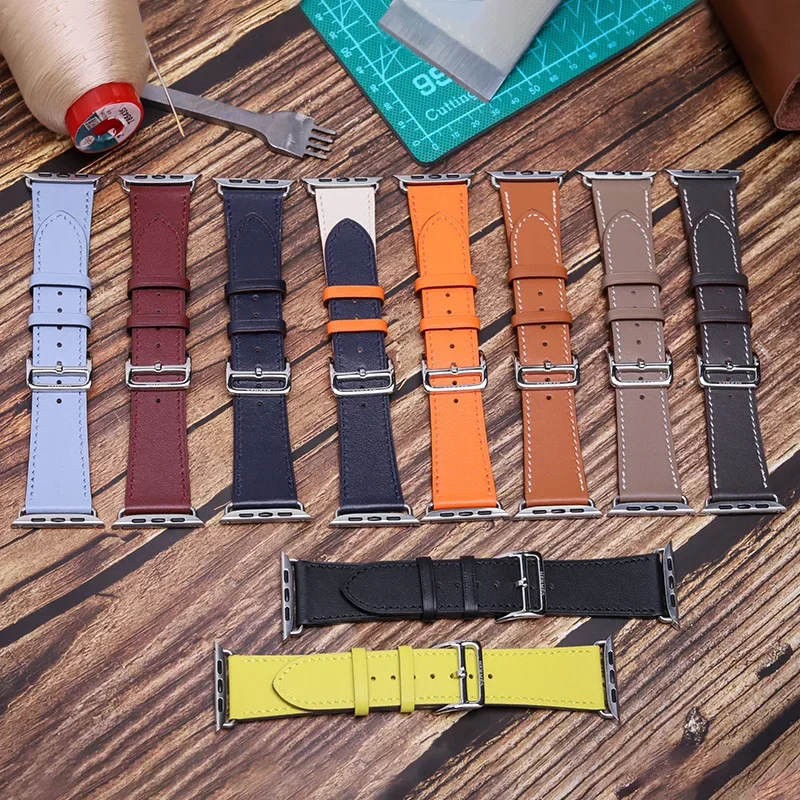 Correa de cuero para reloj Apple, 46mm, 44mm, 49mm, 45mm, 42mm, 40mm, 38 y 41mm, pulsera iWatch Series 10 Ultra 9 8 7 6 5 4 3 SE - imagen 3