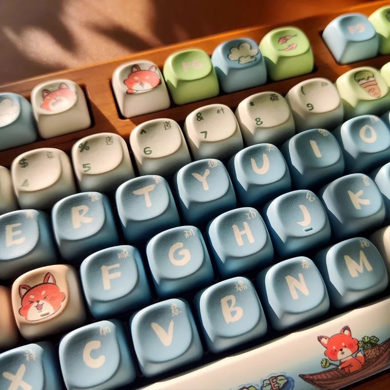 Tapa de teclado con temática de zorro, accesorio con 134 teclas, PBT, personalizado, Cherry/MOA/KCA, perfil para teclado mecánico, regalo - imagen 2