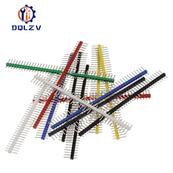 10 Uds 40 pines 1x40 fila única macho 2,54 tira de conectores de pines rompibles para Arduino blanco/negro/rojo/azul/verde/amarillo