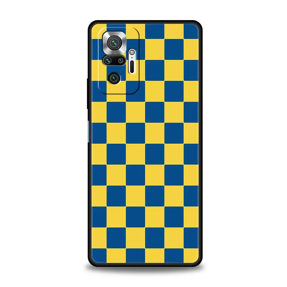 Funda de teléfono para Xiaomi Redmi Note 14 13 12 5G 11 10 Pro Plus 4G 9S 9 14C 13C 12C 10C 9C 9A cubierta Retro clásico tablero de ajedrez rejilla - imagen 2
