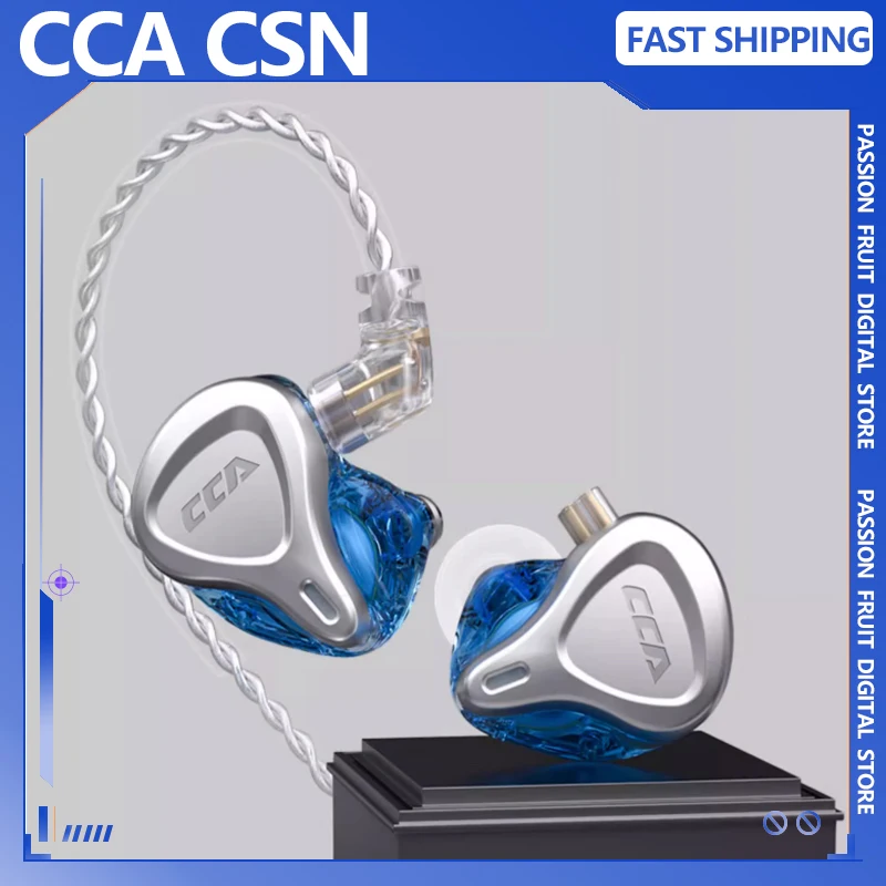 CCA CSN auriculares con cable estéreo HiFi sonido de graves híbrido 1DD + 1BA controlador auriculares para juegos Cable desmontable de 2 pines auriculares internos regalo