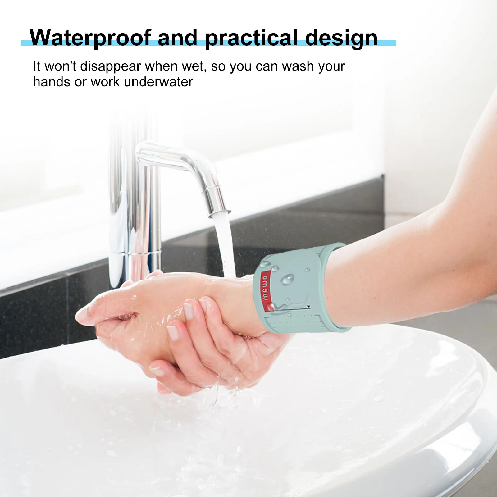 Muñequera de silicona para estudiantes, muñequera de bolsillo para escribir, reutilizable, borrable, con escala, para niños y adultos - imagen 2