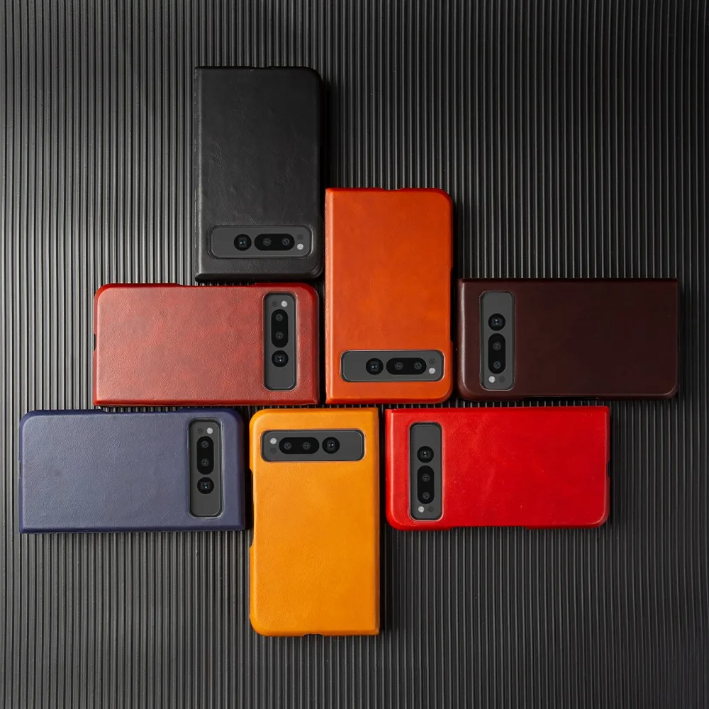 Para Google Pixel funda plegable de lujo cera de aceite Funda de cuero genuino Pixel Fold Capa protectora trasera Coque Carcasa carcasa Vintage - imagen 5