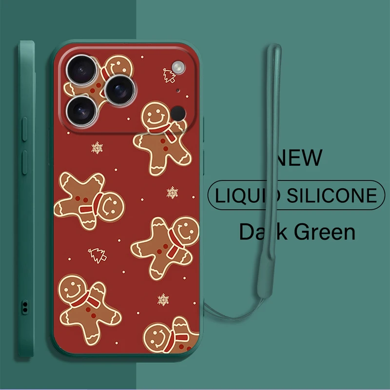 Funda suave navideña de hombre de jengibre para iPhone 11 12 13 Pro Max 7 8 16 14 15 Plus 17 Air XS XR 16e - imagen 5